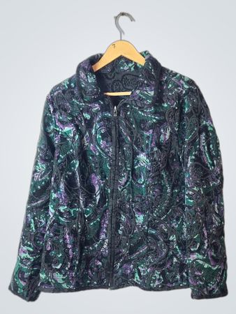 Blouse with Green and Purple Pattern