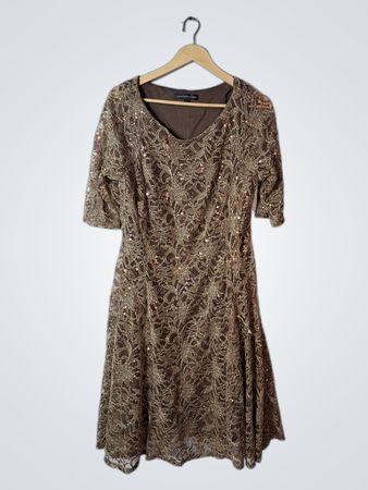 Chris McLaughlin Brown Lace Dress