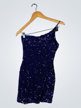 Midnight Doll Sequined Blue Dress