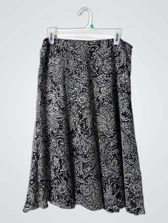Rafaella Black and White Paisley Skirt
