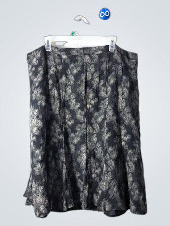 Gray Floral Skirt