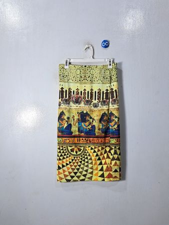 KTOO Egyptian Print Midi Skirt