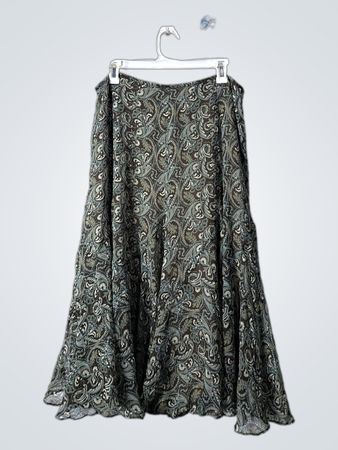 Jones New York Silk Paisley Midi Skirt