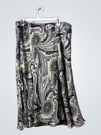 Pleated Paisley Skirt