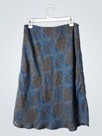 HRIT OPTION Blue Paisley Skirt