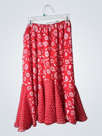 Red Floral Skirt