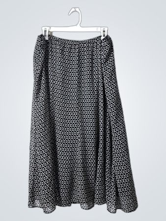 Scorpio Black and White Patterned Skirt