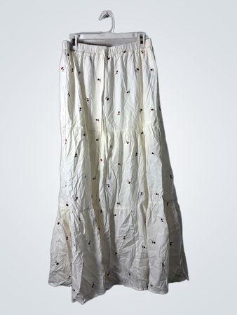White Floral Skirt