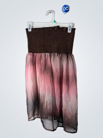 Brown and Pink Tie-Dye Dress