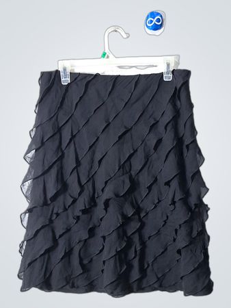 Talbots Black Ruffled Mini Skirt