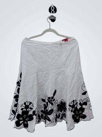 White Floral Skirt