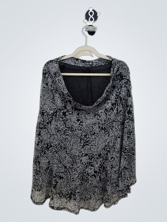 Rafaella Women's Black and White Floral Blouse
