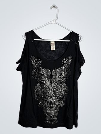 Faded Glory Black Short Sleeve Top