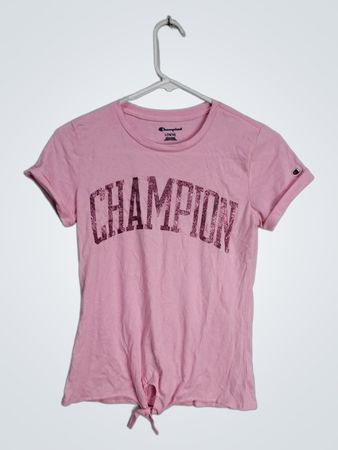Champion Pink Glitter Logo T-Shirt