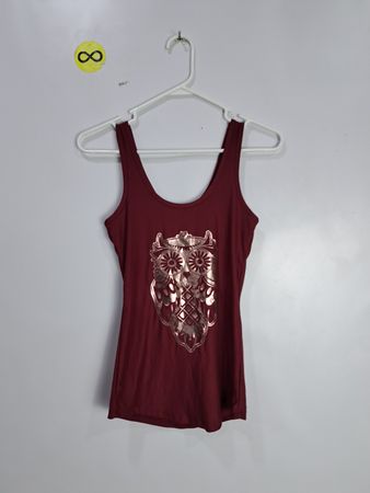 No Boundaries Maroon Owl Tank Top