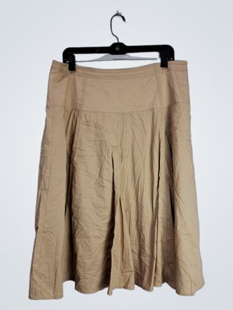 Jones New York Collection Beige Pleated Skirt