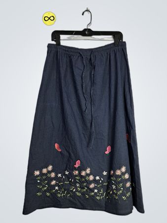 Blue Floral Skirt