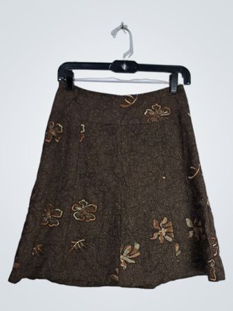Brown Floral Skirt