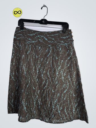 Brown Floral Print Skirt