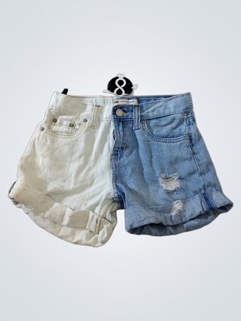 Levi's Girlfriend Two-Tone Denim Shorts