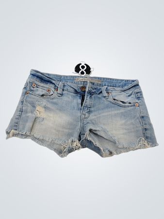 Refuge Light Blue Distressed Denim Shorts