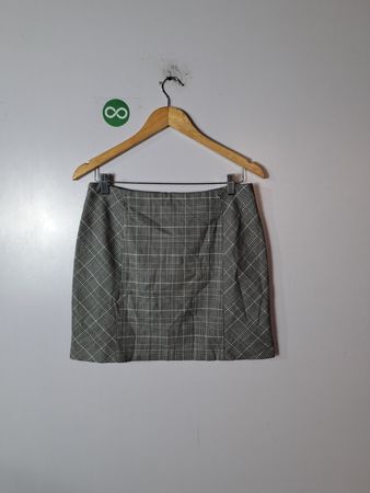 Gray Plaid Skirt