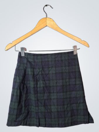 Brandy Melville Green and Black Plaid Skirt
