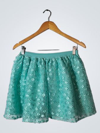 Teal Floral Skirt