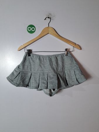 Gray Pleated Skirt Shorts