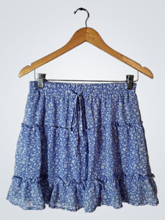 Blue Floral Skirt