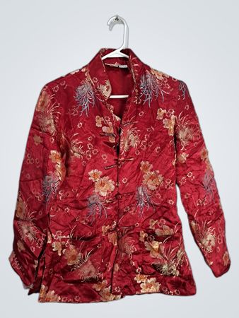 Newport News Easy Style Red Floral Jacket