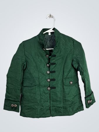 Green Brocade Mandarin Jacket