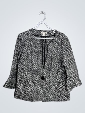 Coldwater Creek Black and White Patterned Blouse