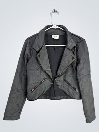 E&M Gray Leather Jacket