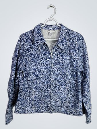 C.D. Petites Blue and White Patterned Blouse