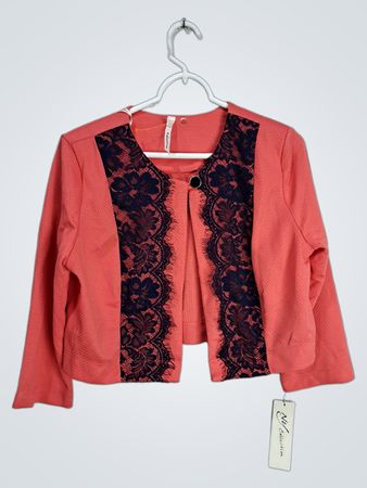 Pink Lace Trim Blouse