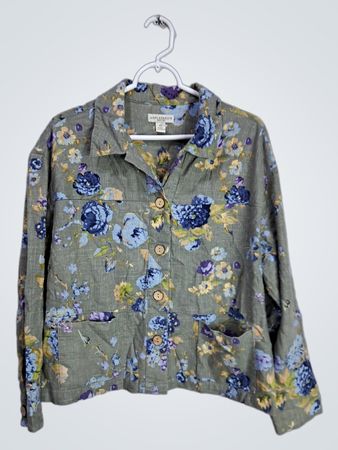 Appleseed's Petites Floral Button-Down Shirt