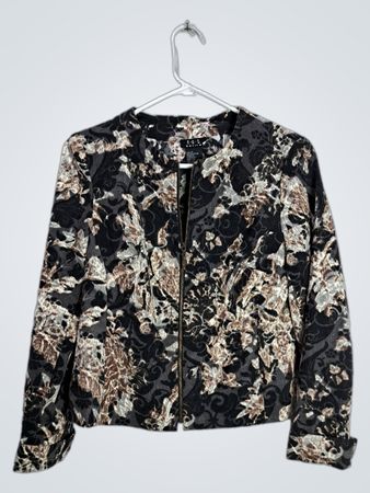 R.Q.T. Petite Floral Zipper Jacket