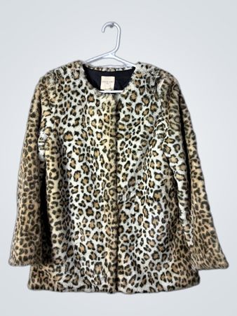 Leopard Print Faux Fur Jacket