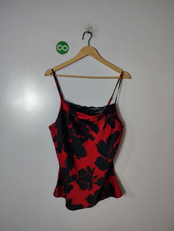 la Vie en Rose Red Floral Cami Top
