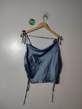 Blue Satin Top