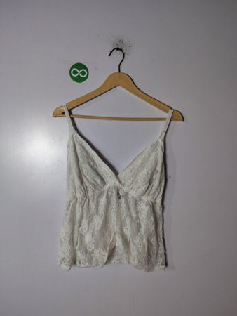 Adore Me White Lace Cami Top