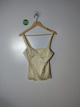 Cream-colored camisole with lace trim