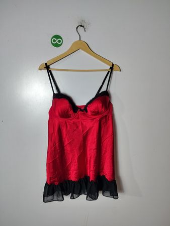 Red Camisole with Black Trim