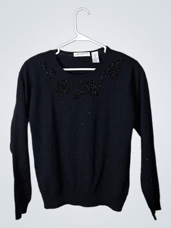 Liz Claiborne Black Embellished Sweater