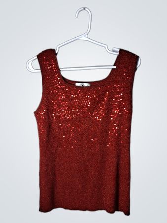 Once Royale Red Sequin Top