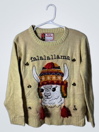 Unbranded Yellow Llama Christmas Sweater