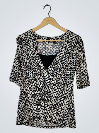 APT 9 Women's Black and White Blouse