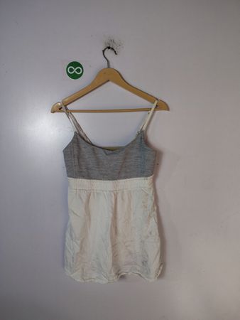 Gray and White Tank Top