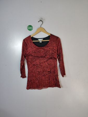 Christopher & Banks Red Long Sleeve Top